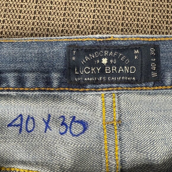 Lucky Brand Mens Size 40x30 Blue 361 Vintage Straight Jeans Light Wash Denim - Picture 3 of 10